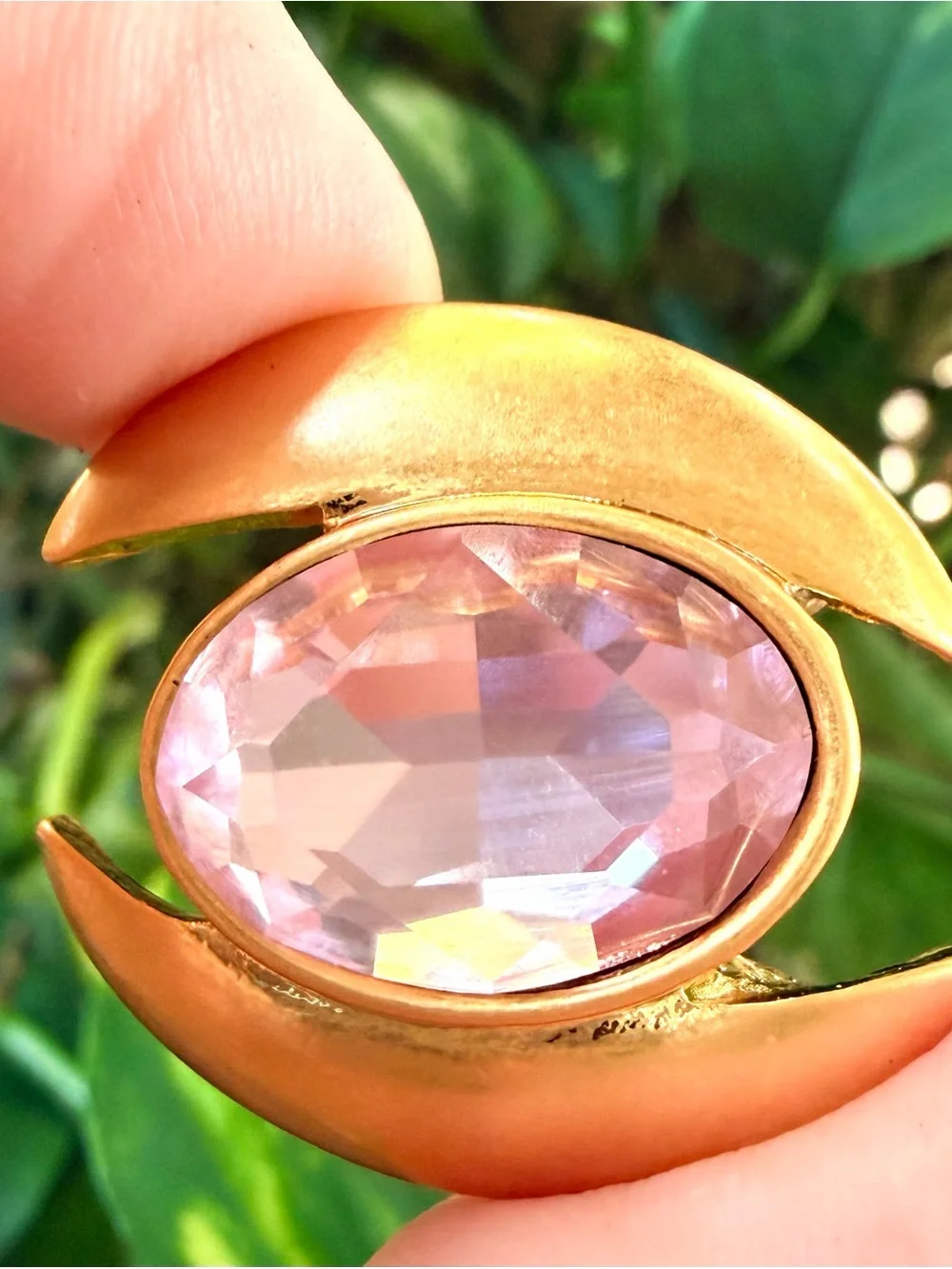 OSCAR DE LA RENTA Lt. Rose Pink/Gold  Crystal Earrings ✨SIGNED✨Post Back
